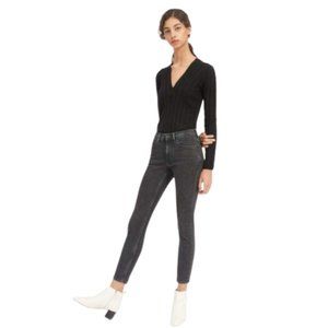 EVERLANE Ankle Skinny Mid Rise Jeans Faded Black Size 25